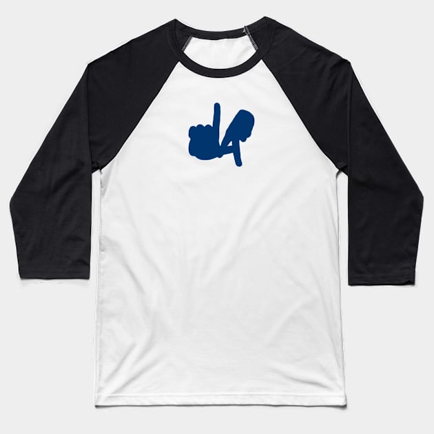 Medium LA Hands Silhouette, Blue Baseball T-Shirt by Niemand